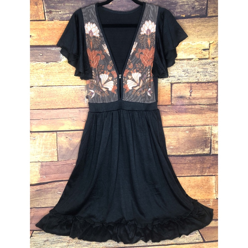 Mapale Floral Print & Knit Sun Beach Midi Dress